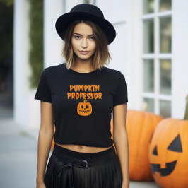 Pumpkin Professor orange typography T Shirt