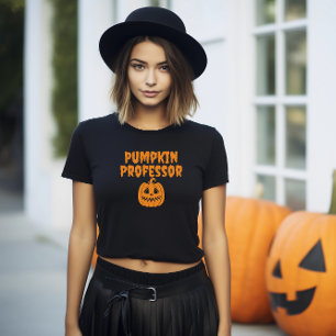 Pumpkin Professor orange typography T Shirt
