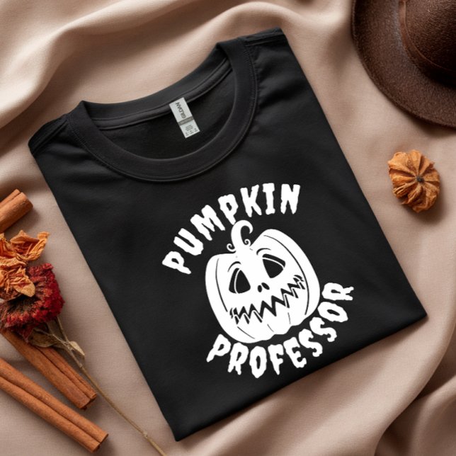 Pumpkin Professor white typografi T Shirt (Skapare uppladdad)
