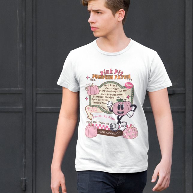 Pumpkin Pumpkin Pumpkin Picking - Rosa Pumpkin T Shirt (This item is for display purposes only to illustrate the design element. )