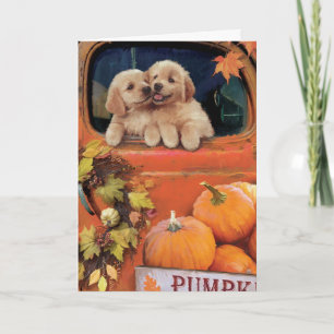 Pumpkin Puppies - Lastbil - Thanksgiving Kort