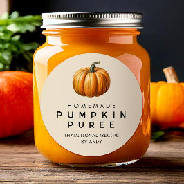 Pumpkin puree-mottagaretikett för recept runt klistermärke