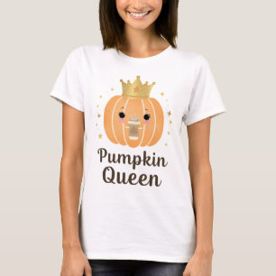 Pumpkin Queen Cute Autumn Krona Graphics Design T Shirt