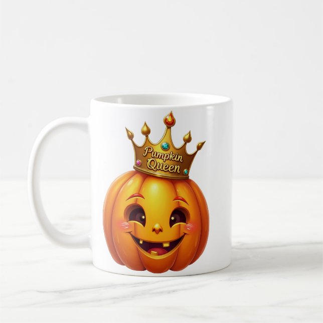 Pumpkin Queen Cute Coffee Mugg (Vänster)
