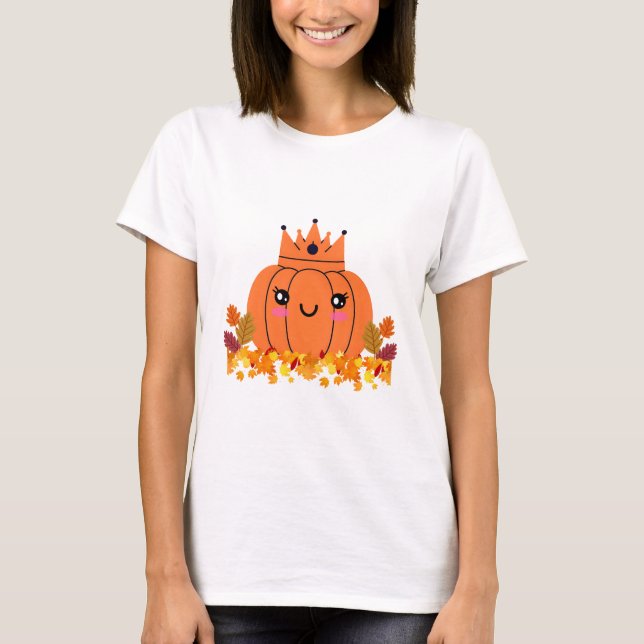 Pumpkin Queen | Fall Aesthetic Halloween Shirt för T (Framsida)