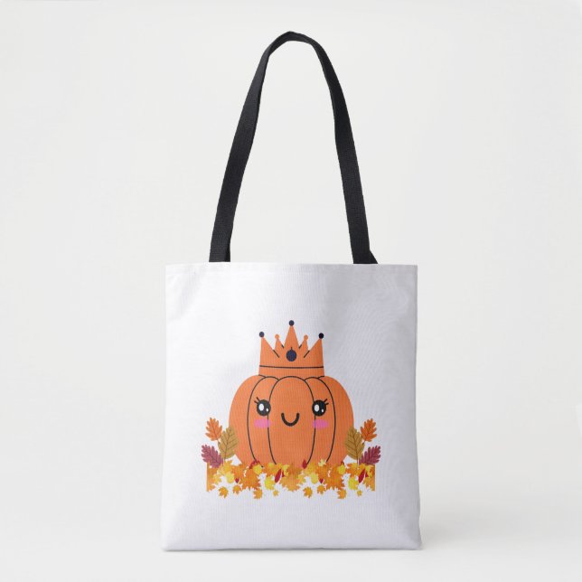 Pumpkin Queen | Fall Aesthetic Halloween Shirt Tygkasse (Framsida)