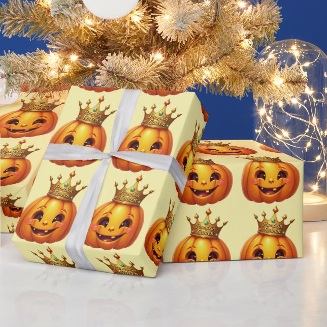 Pumpkin Queen Festive Wrapping Papper Presentpapper (Helgdagar)
