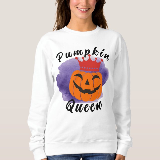 Pumpkin Queen Halloween Hoodie Sweatshirt Design T Shirt (Framsida)