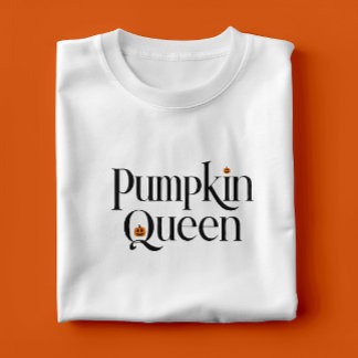 Pumpkin Queen Halloween Typography Design T Shirt