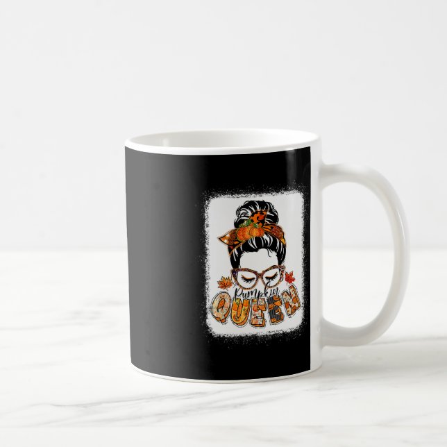 Pumpkin Queen Messy Bun Fall Pumpkin Fall Vibes Au Kaffemugg (Höger)