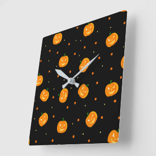 Pumpkin Rain-väggklocka Fyrkantig Klocka