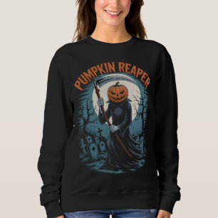Pumpkin Reaper Gothic Halloween Death Scythe T Shirt