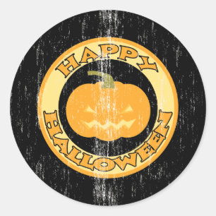 Pumpkin Retro Halloween Runt Klistermärke