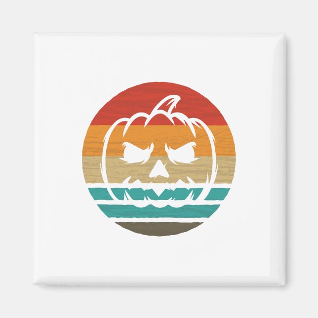Pumpkin Retro Stil Vintage Magnet (Framsidan)