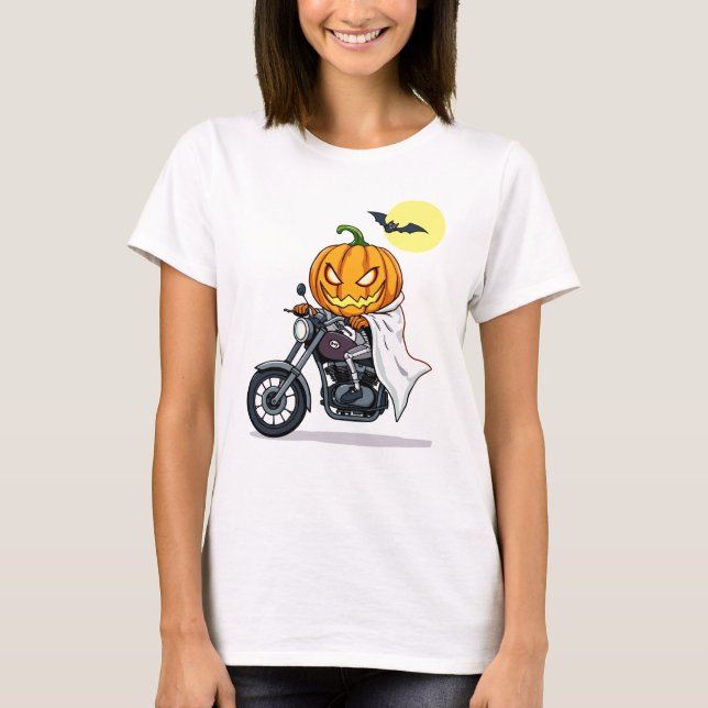 Pumpkin rides motorcykel t shirt (Framsida)