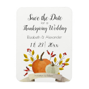Pumpkin Roligt/ Thanksgiving Bröllop /Save Date Magnet
