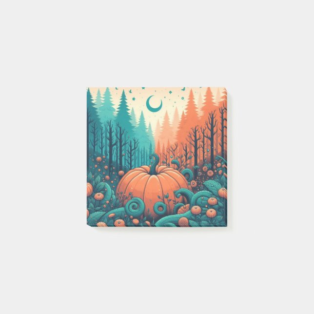 Pumpkin Roligt Thanksgiving Höst löv Orange för hö Post-it Block (Framsida)