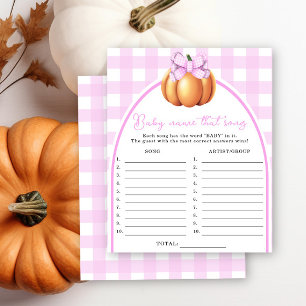Pumpkin rosa-babybabyduschen Namn det sång-spelet