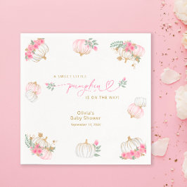 Pumpkin Rosa Blommigt Baby Shower Pappersservett
