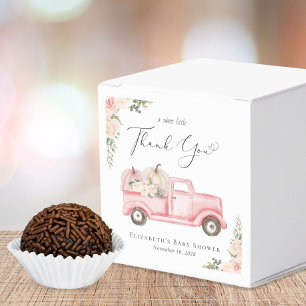 Pumpkin Rosa Blommigt Lastbil Baby Shower Tack Presentaskar