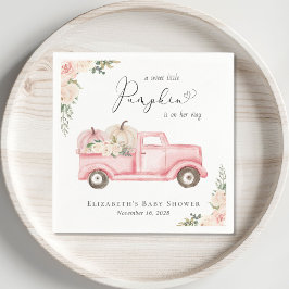 Pumpkin Rosa Blommigt Lastbil Flicka Shower Pappersservett