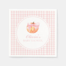 Pumpkin Rosa bow and gingham baby-dusch