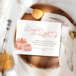 Pumpkin Rosa Bow Baby Shower Diaper Raffle Biljett Tilläggskort