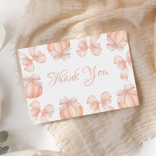 Pumpkin Rosa Bow Baby Shower - tackkort Tack Kort