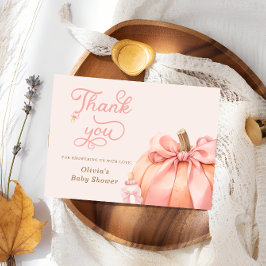 Pumpkin Rosa Bow Baby Shower - tackkort Tack Kort