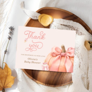 Pumpkin Rosa Bow Baby Shower - tackkort Tack Kort