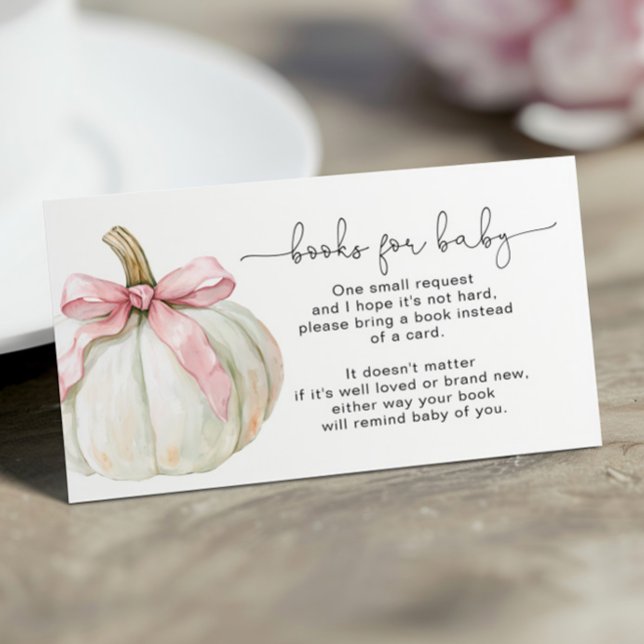 Pumpkin & Rosa Bow Bokar för Baby Card Tilläggskort (Skapare uppladdad)