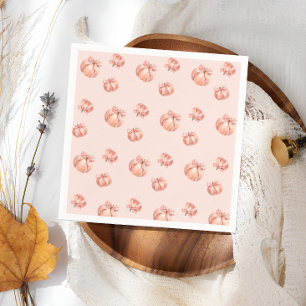 Pumpkin Rosa Bow Girl Baby Shower Pappersservett