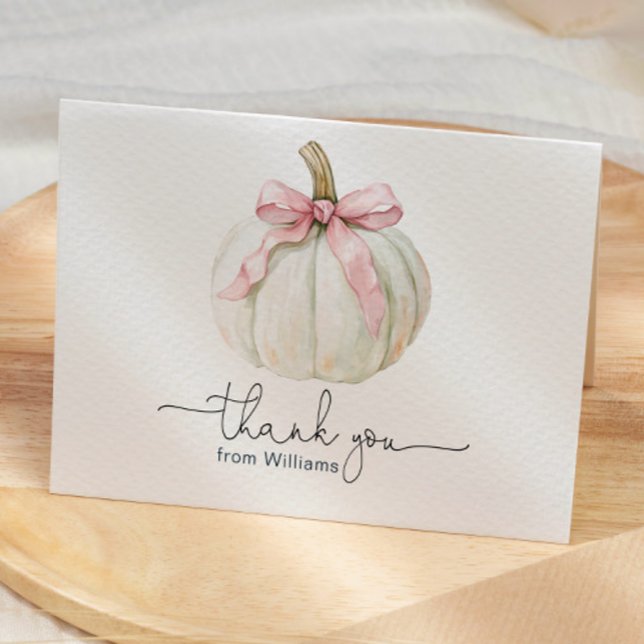 Pumpkin & Rosa Bow-mappat tackkort (Skapare uppladdad)