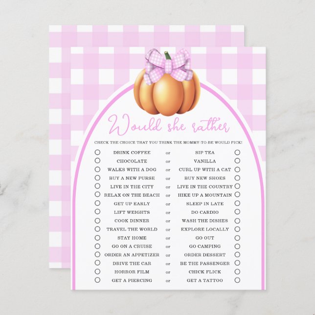 Pumpkin rosa bow... skulle hon hellre spela (Fram/baksida)