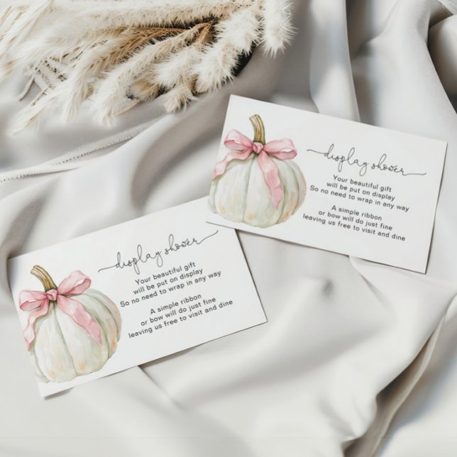 Pumpkin & Rosa Bow Visning Baby Shower Tilläggskort (Skapare uppladdad)