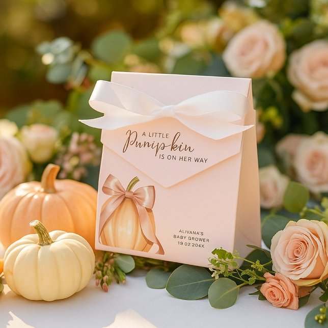 Pumpkin Rosa Bow Watercolor Baby Shower Presentaskar (Skapare uppladdad)