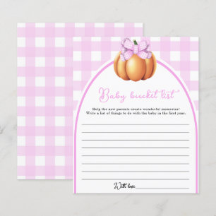 Pumpkin rosa-bucket-lista för babydusch Baby