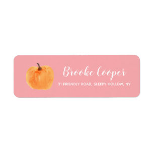 Pumpkin-Rosa för höstkanten Returadress Etikett