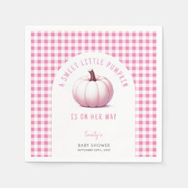 Pumpkin Rosa Gingham Play Flicka Baby Shower Pappersservett