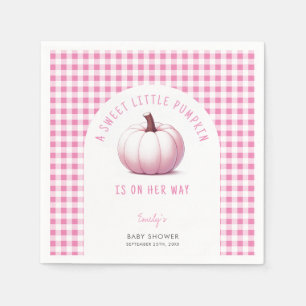 Pumpkin Rosa Gingham Play Flicka Baby Shower Pappersservett