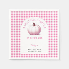 Pumpkin Rosa Gingham Play Flicka Baby Shower Pappersservett