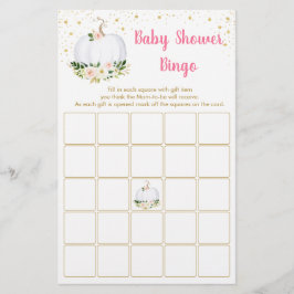 Pumpkin Rosa Guld Baby Shower Bingo Game