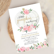 Pumpkin rosa guld blommigt fall Flickbarndusch