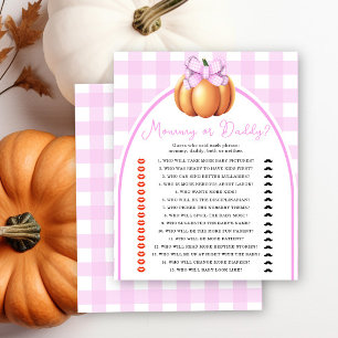 Pumpkin rosa-Mamman för babydusch eller pappa-spel