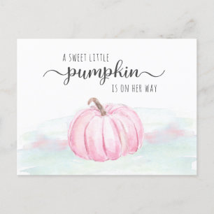 Pumpkin Rosa Mint Grönt Flicka Shower by Mail Inbjudan Vykort