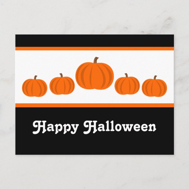 Pumpkin Row Halloween-vykort Vykort (Framsida)