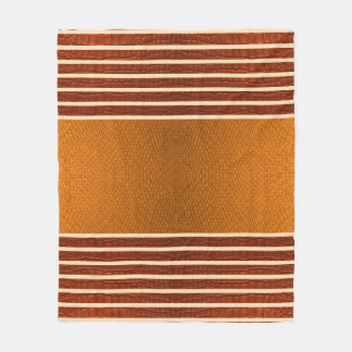 Pumpkin & Rust Exotic Faux Snake Leather Line Art Fleecefilt