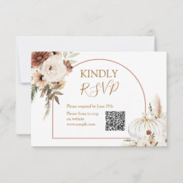 Pumpkin Rustic Blommigt Boho Arch faller i kärlek  Tack Kort