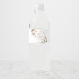 Pumpkin Rustic Blommigt Boho Arch faller i kärlek Vattenflaska Etikett