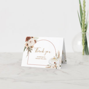 Pumpkin Rustic Blommigt Boho faller i kärlek Tack Kort